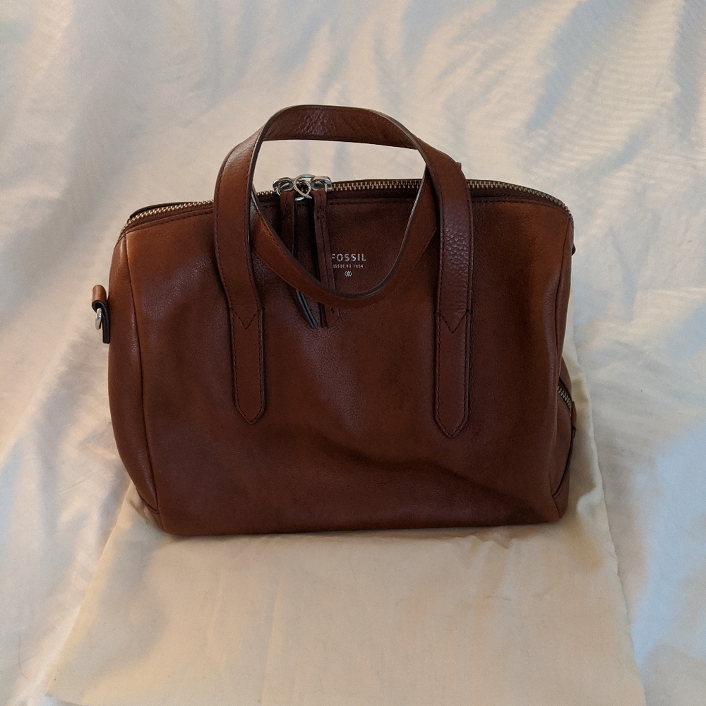 Fossil Sydney satchel in brown